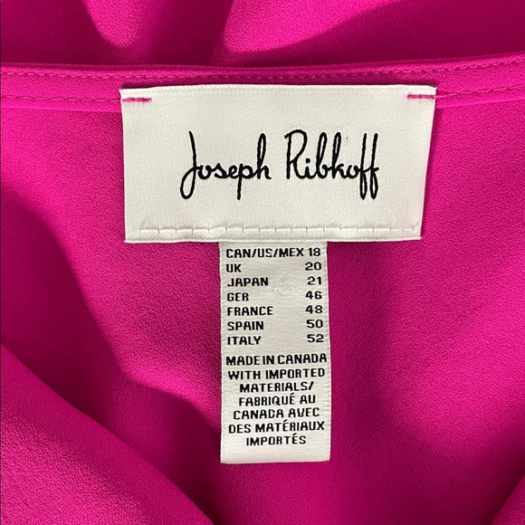 Joseph Ribkoff Casual Cowl Neck Pullover Blouse Top Short Sleeve Size 18 Pink - Picture 7 of 9